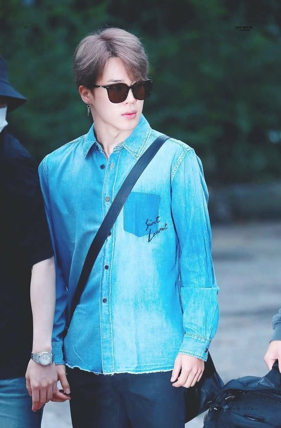 Blue Oversized Logo Patch Shirt