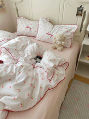 Coquette Cherry Embroidered Bedding Set