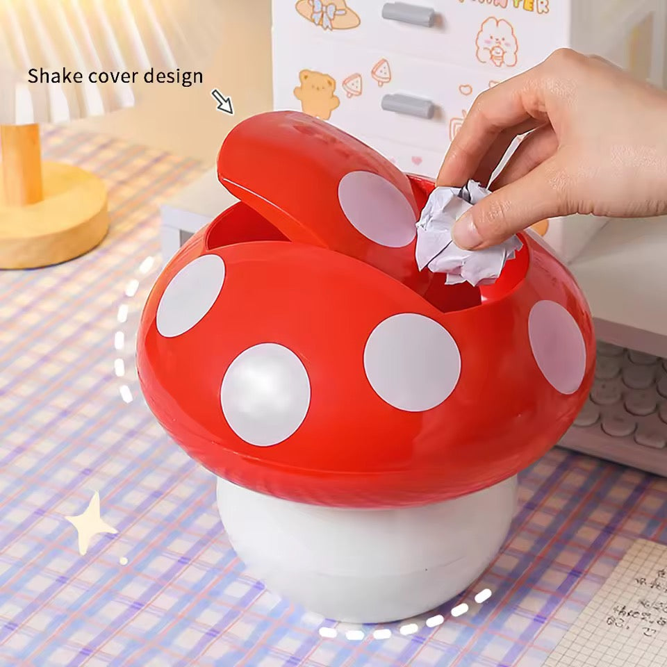 Cute Mushroom Desk Trash Can