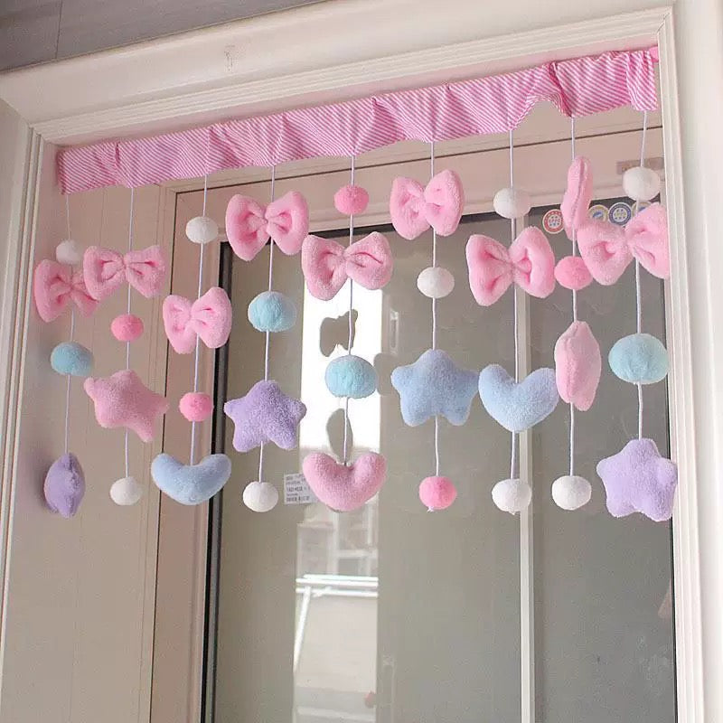 Soft Girl Pastel Bow Curtain