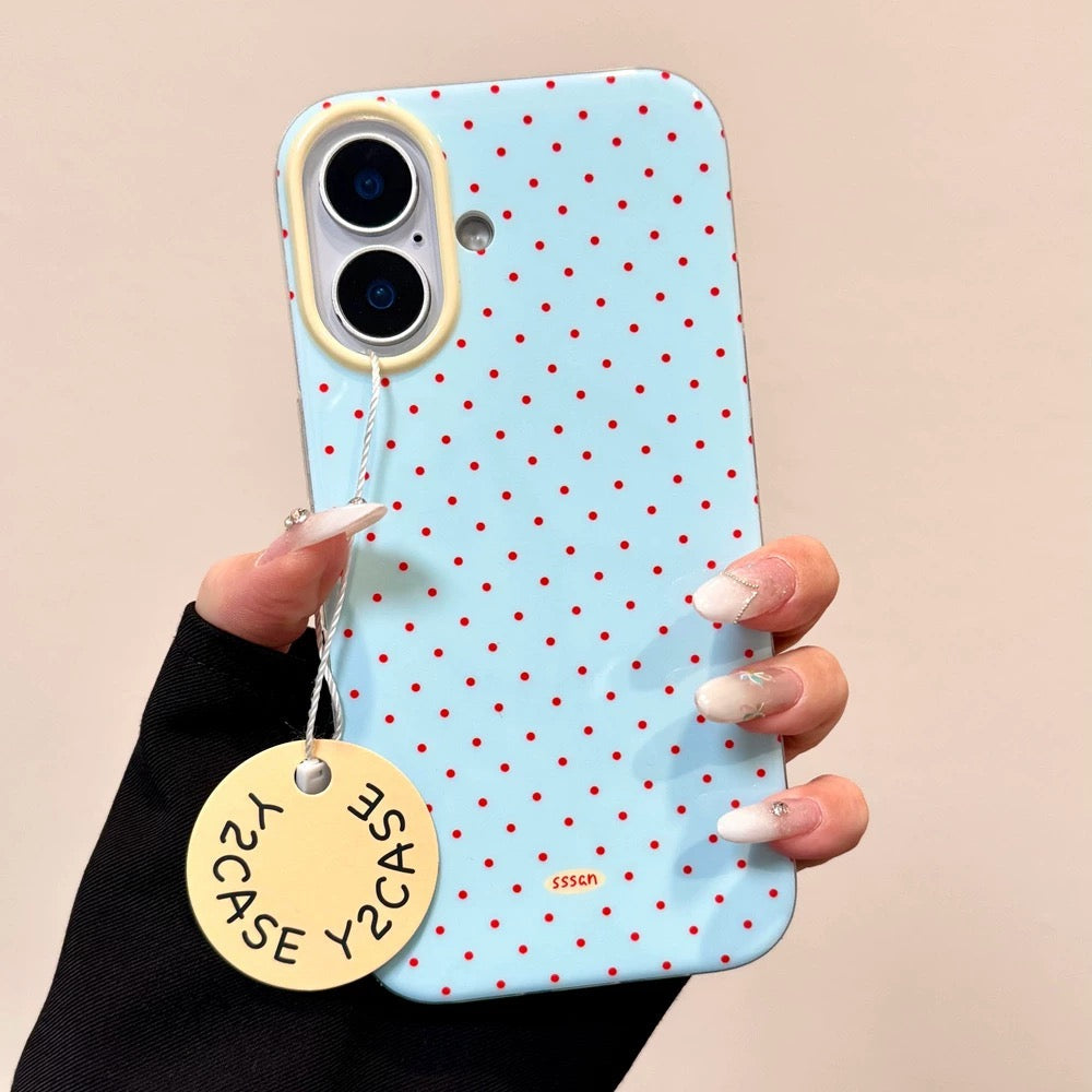 Blue Polka Dot Tomato iPhone Case