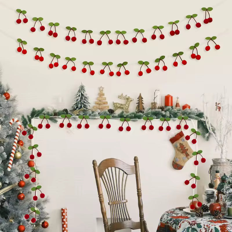 Cute Cherry Pom Pom Garland