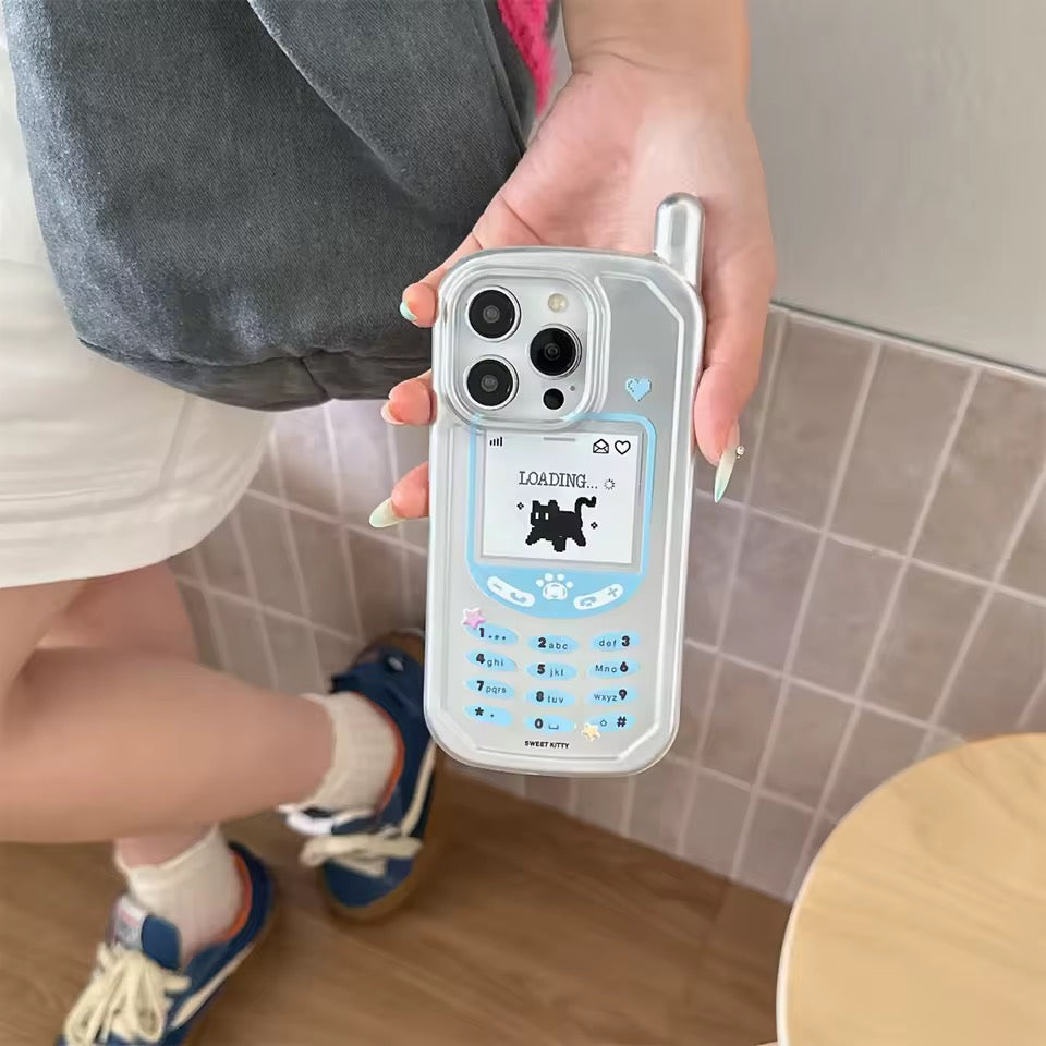 Y2K Pixel Cat iPhone Case