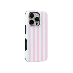Glossy Pink & Blue Striped iPhone Case