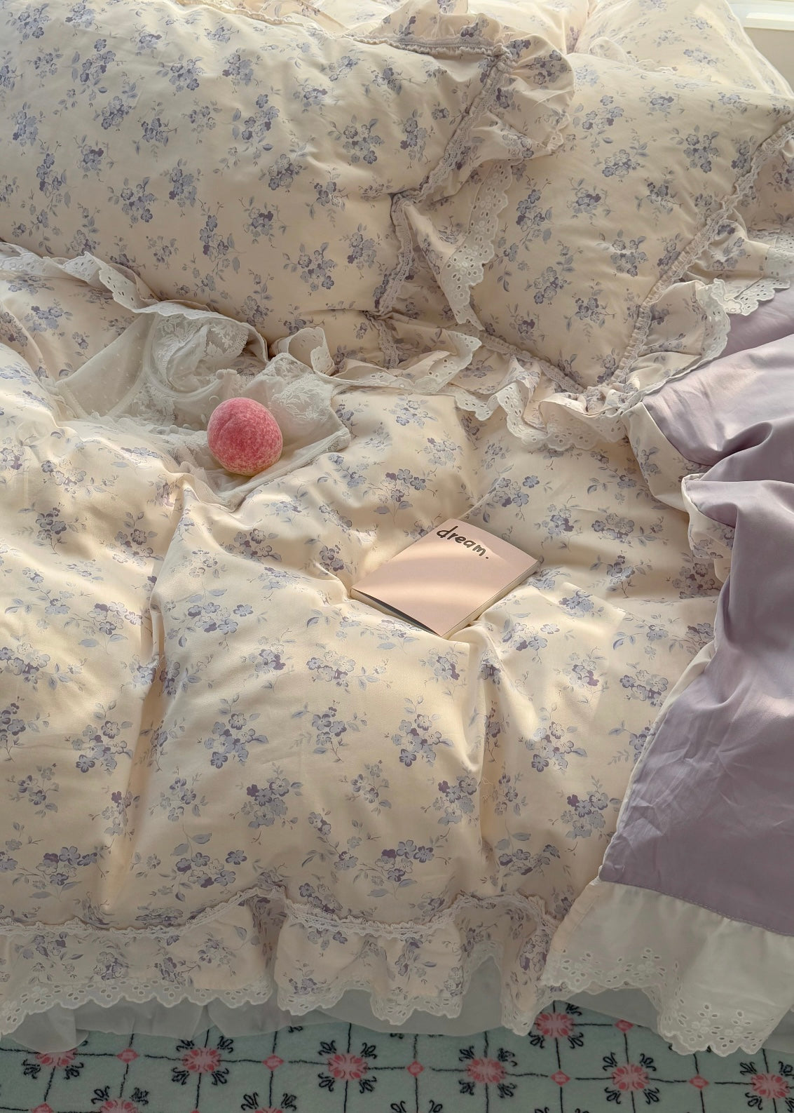 French Lace Floral Cotton Bedding Set