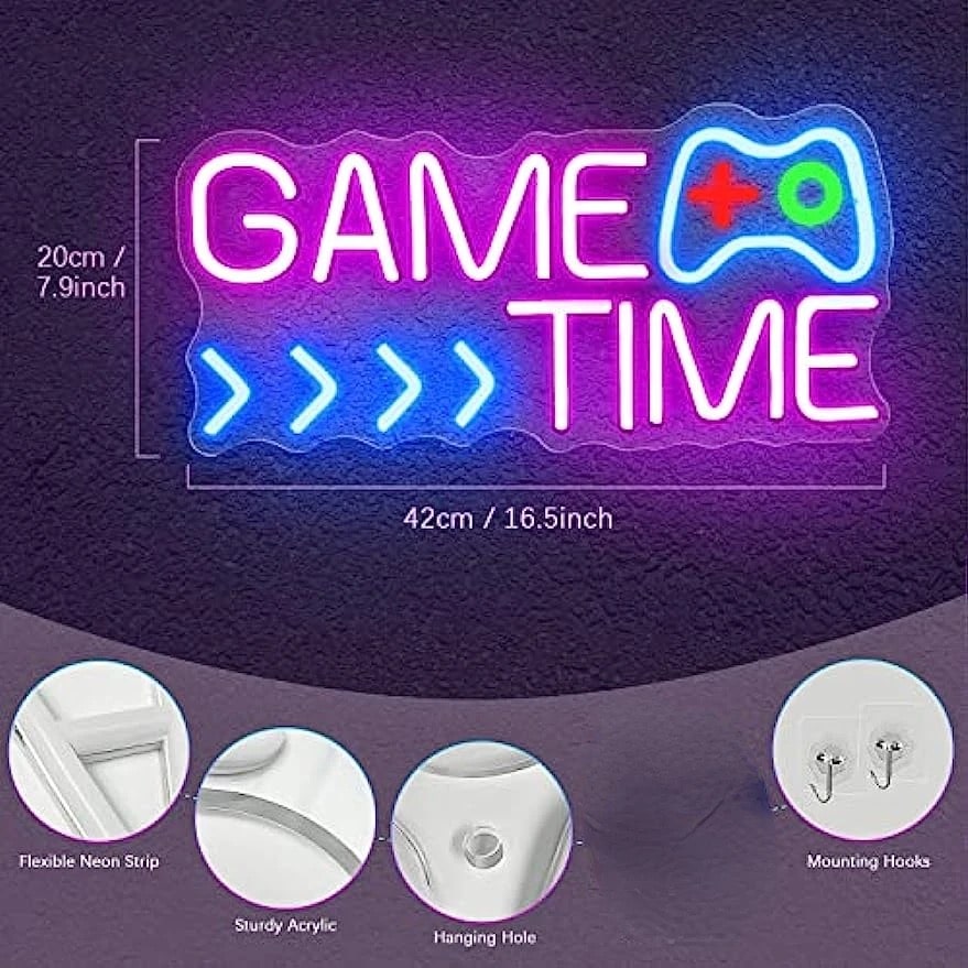 GAME TIME LED Neon Sign