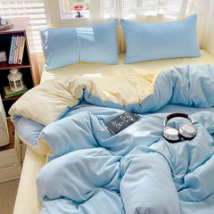 Light Blue Minimalist Bedding Set