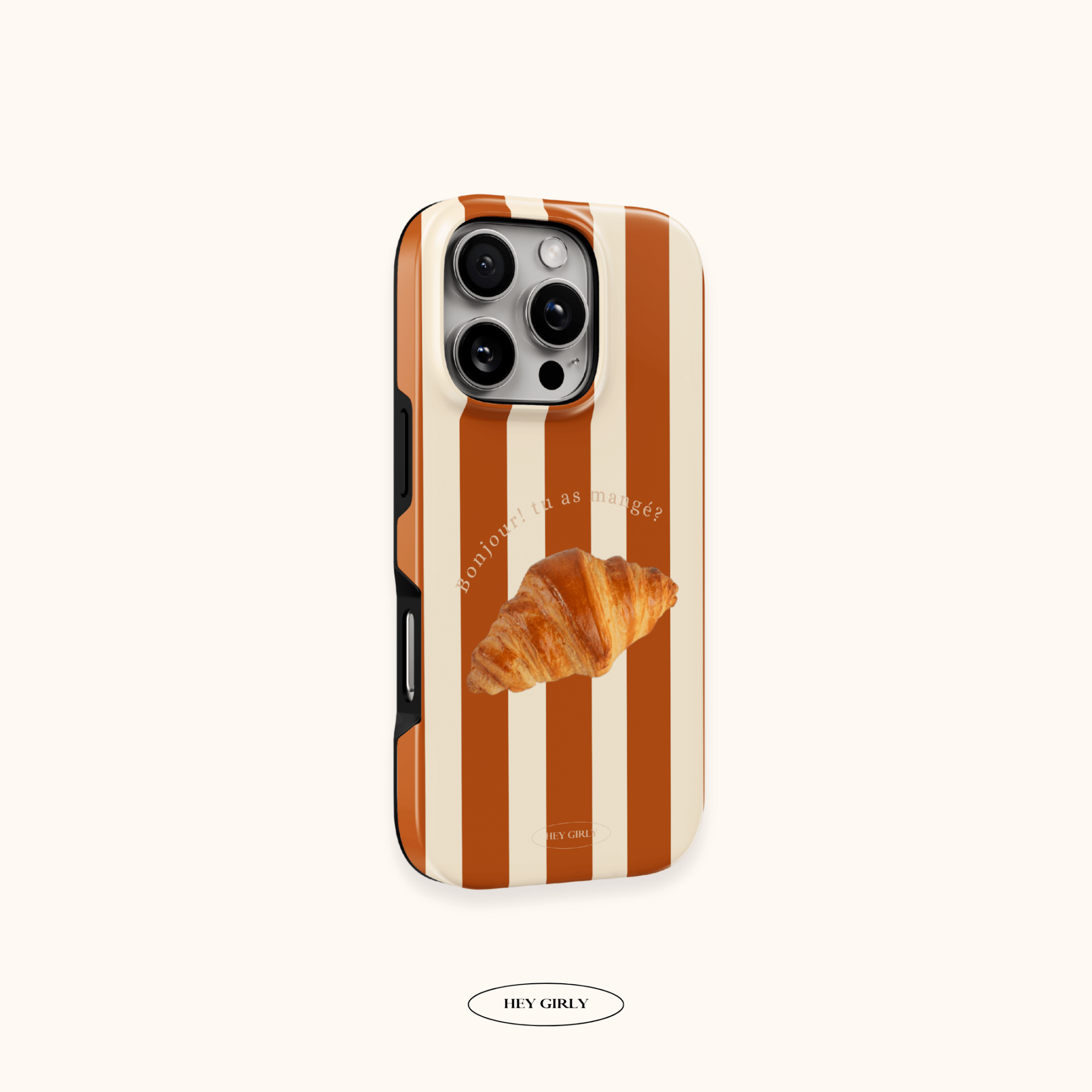 French Croissant Striped iPhone Case