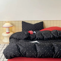 Minimalist Black Polka Dot Bedding Set