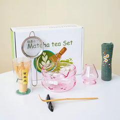Pink & Purple Glass Matcha Set
