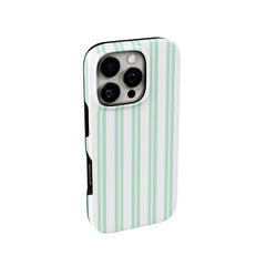 Mint & Yellow Glossy Striped iPhone Case