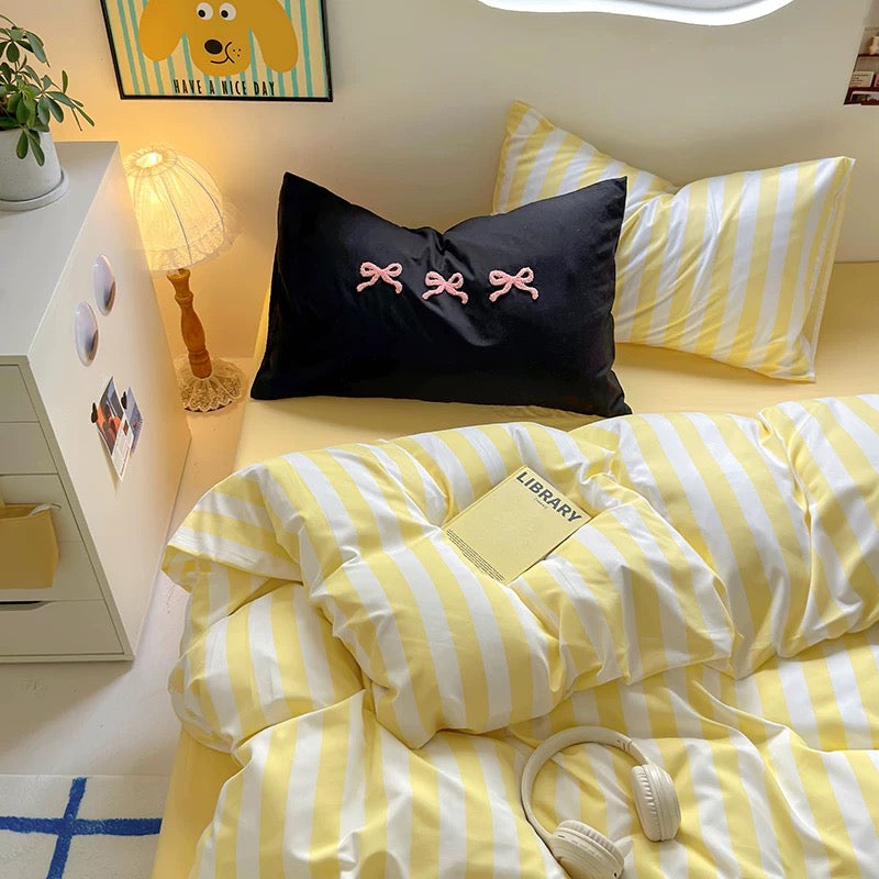 Yellow Polka Dot Bedding Set