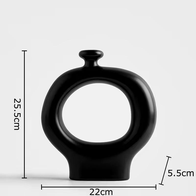 Minimalist Striped Ceramic Vase Set