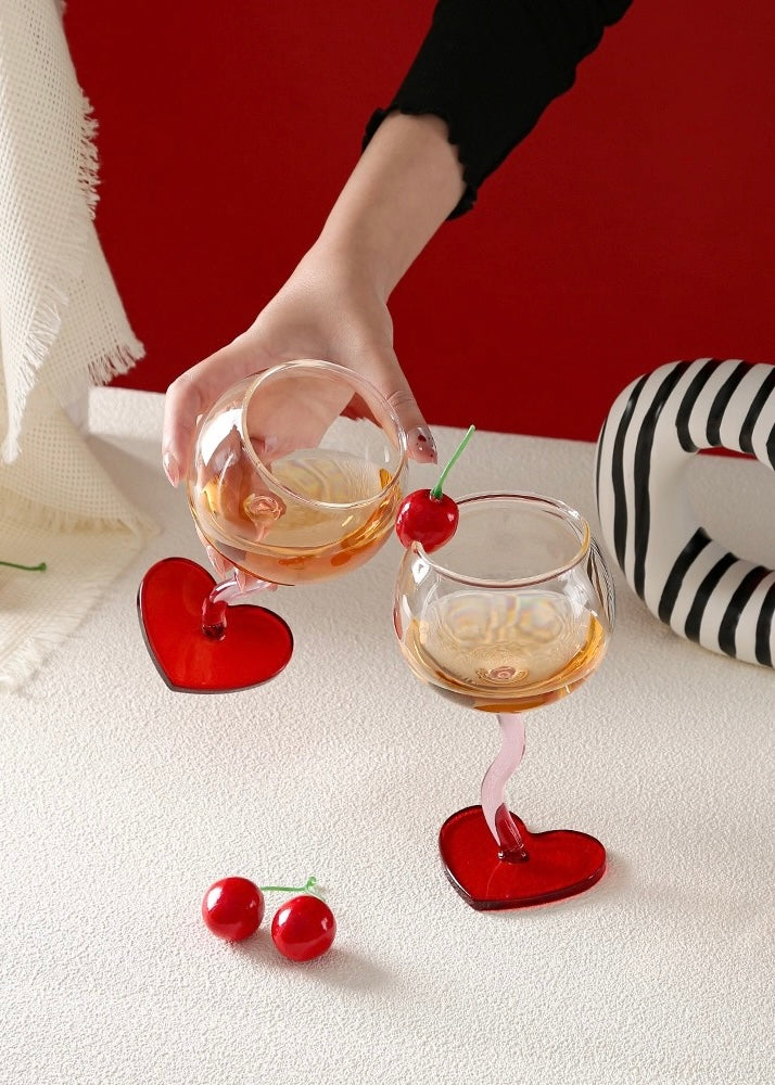 Aesthetic Heart Shaped Wine Glass