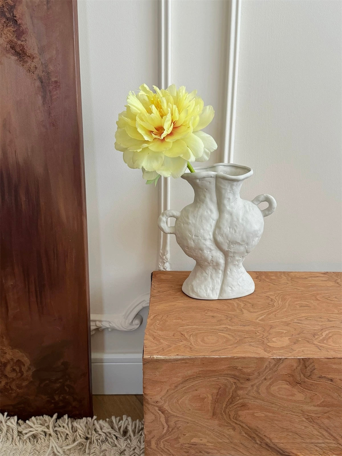 Japandi Minimalist Ceramic White Vase