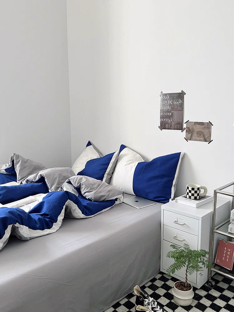 Minimalist Navy Duvet Cover Set