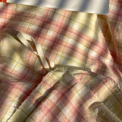 Pink Plaid Cotton Duvet Cover Set