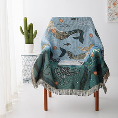 Mermaid Woven Throw Blanket