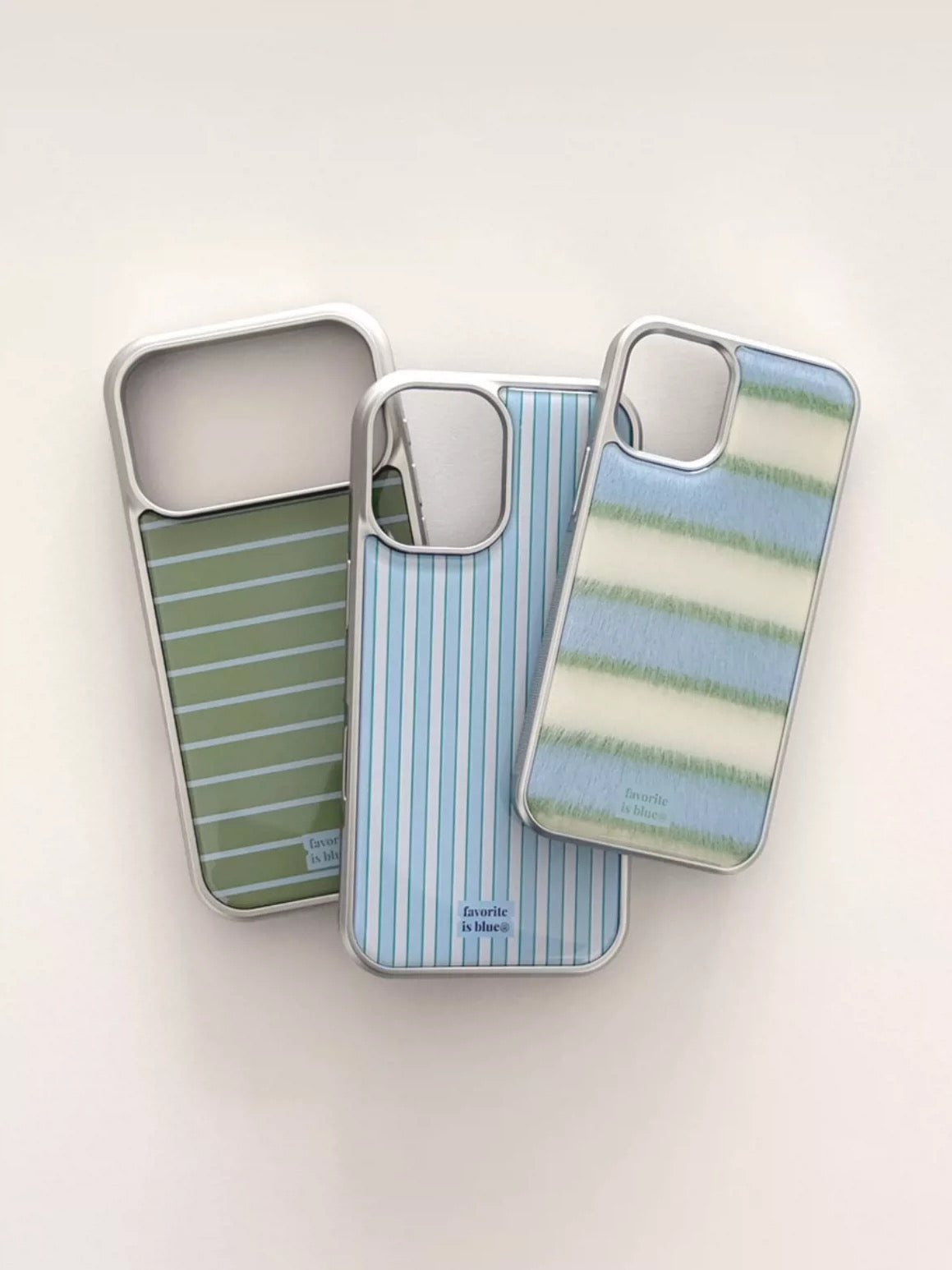 Olive Green Preppy Striped iPhone Case