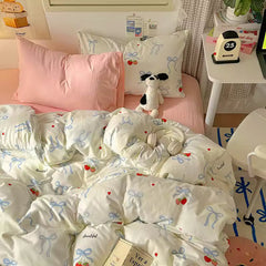 Coquette Strawberry Bow Bedding Set
