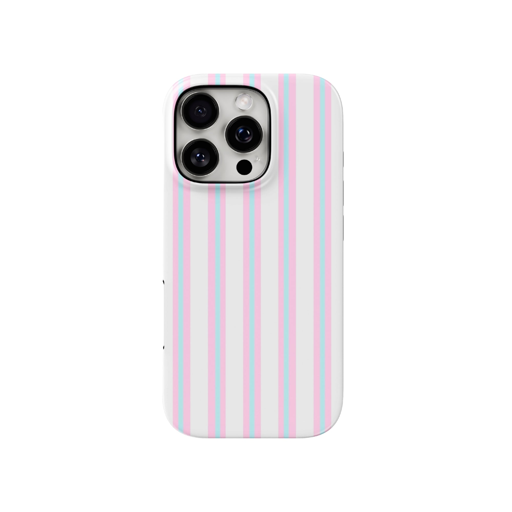 Glossy Pink & Blue Striped iPhone Case