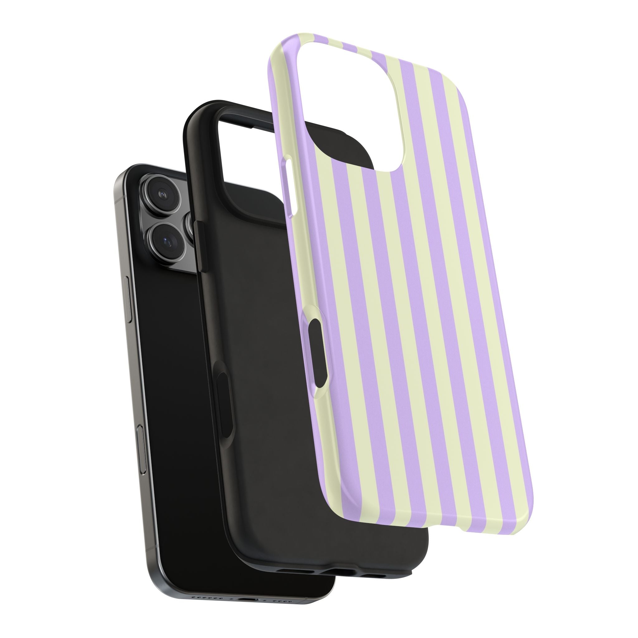 Lavender Preppy Striped iPhone Case