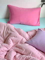 Pastel Pink Cotton Duvet Cover Set