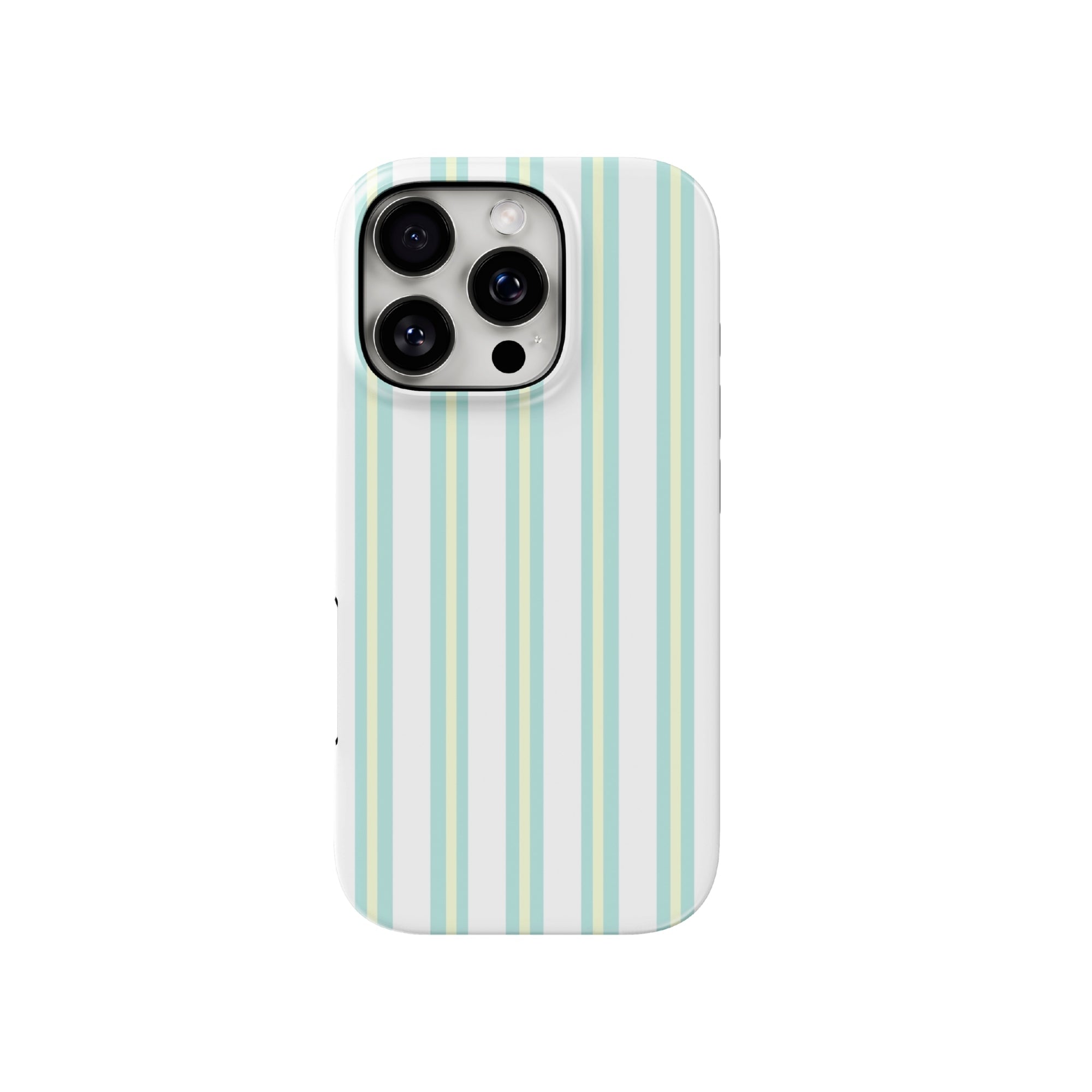 Mint & Yellow Glossy Striped iPhone Case