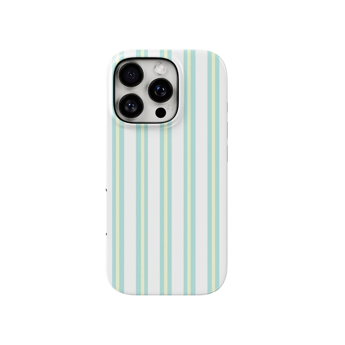 Mint & Yellow Glossy Striped iPhone Case