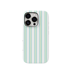 Mint & Yellow Glossy Striped iPhone Case
