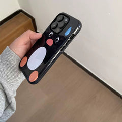 Black Cartoon Penguin iPhone Case