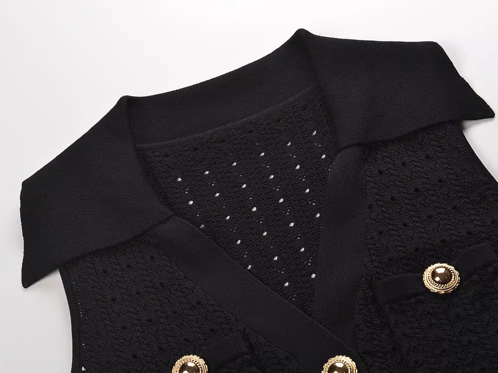 Black Peplum Waist Dress