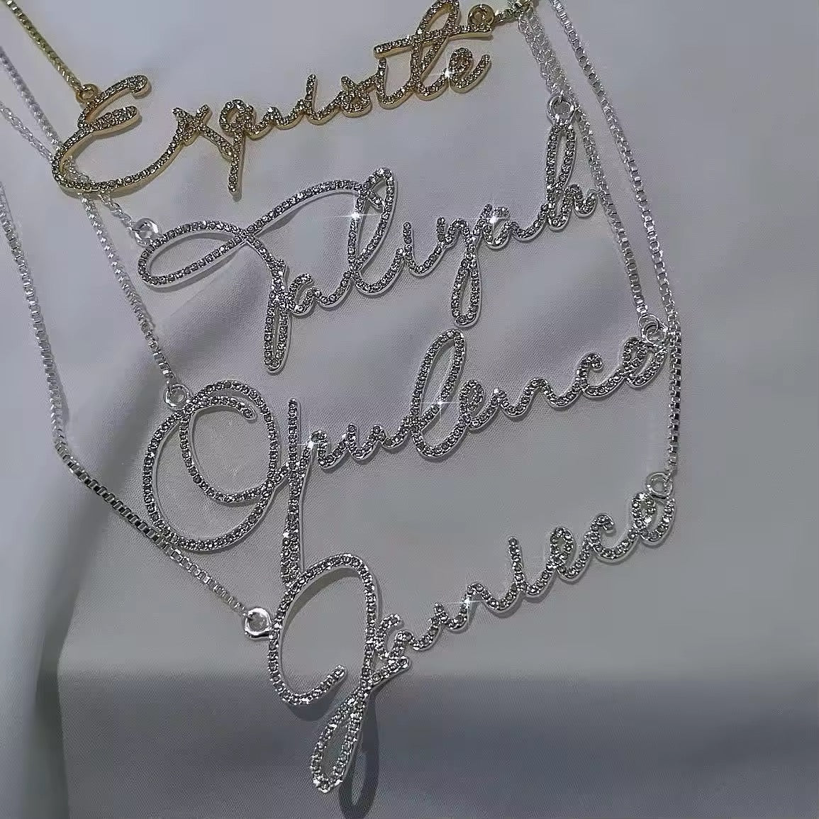 Custom Crystal Name Necklace