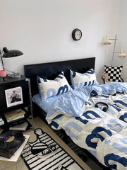 Korean Pink Letter Bedding Set