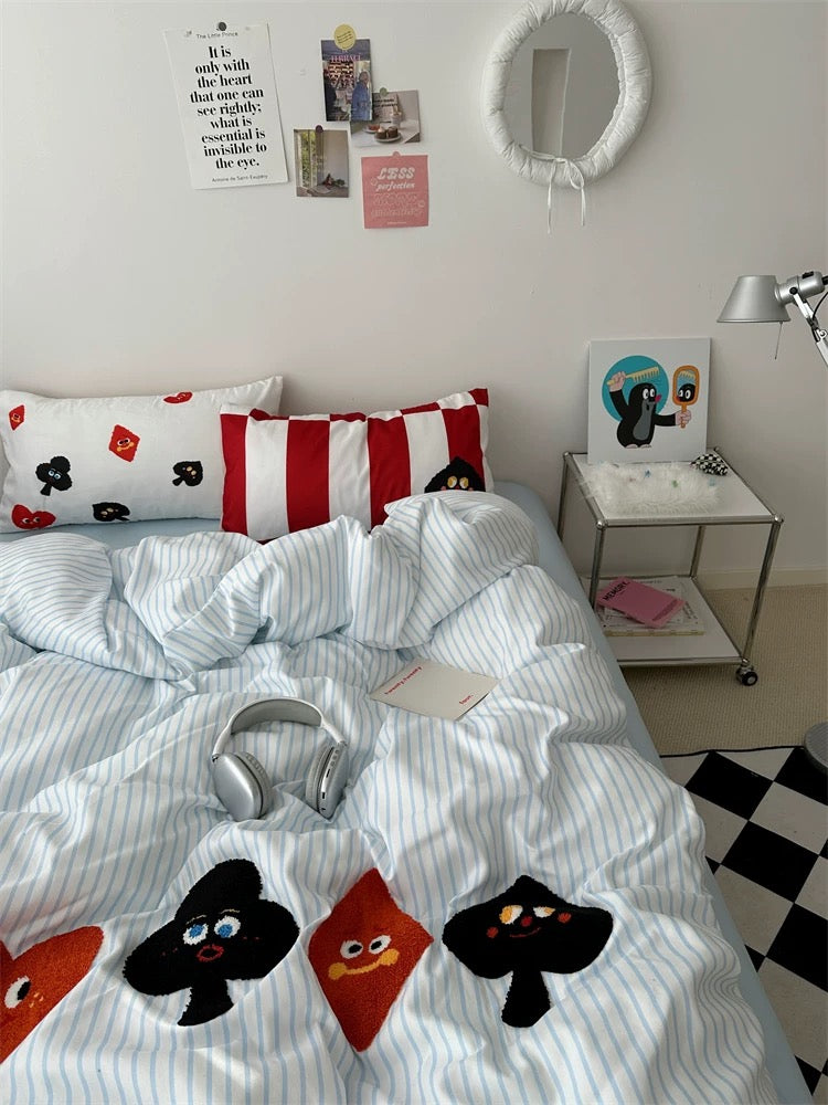 Cartoon Playing Card Bedding Set