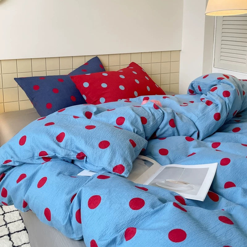 Gray Polka Dot Duvet Cover Set