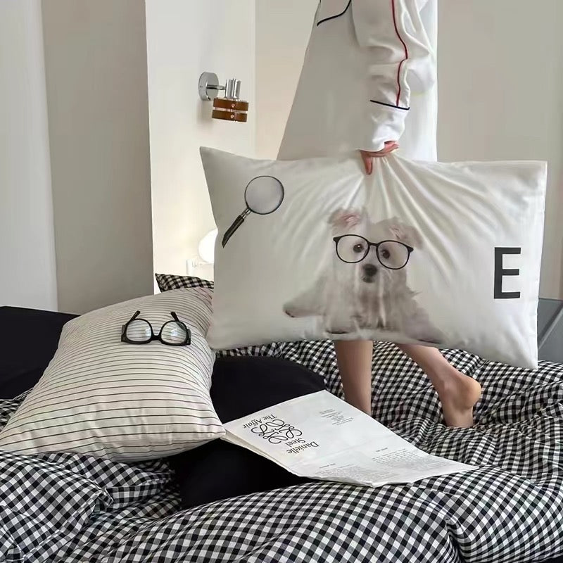 Cute Graphic Cotton Pillowcase