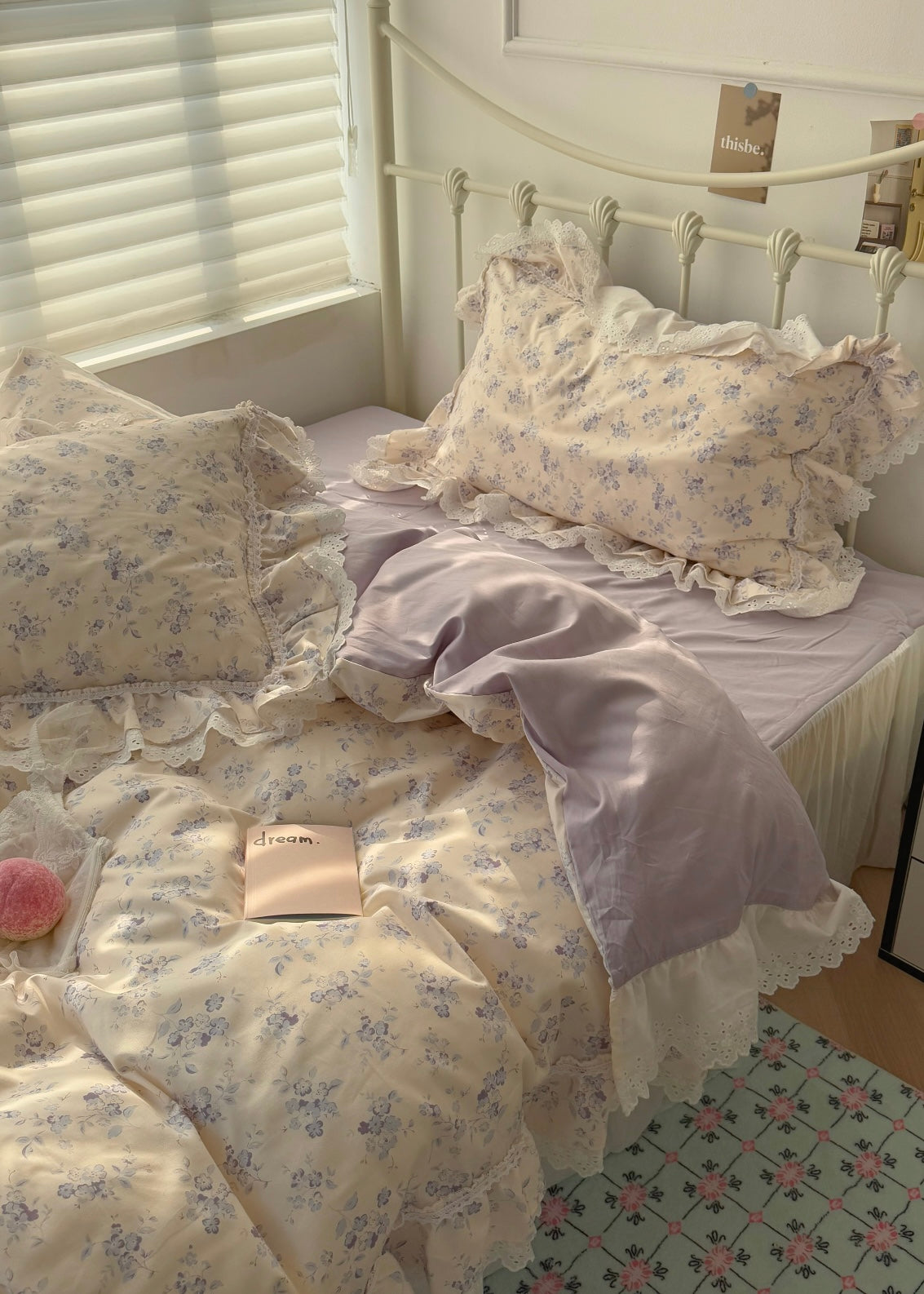 French Lace Floral Cotton Bedding Set