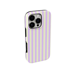 Lavender Preppy Striped iPhone Case