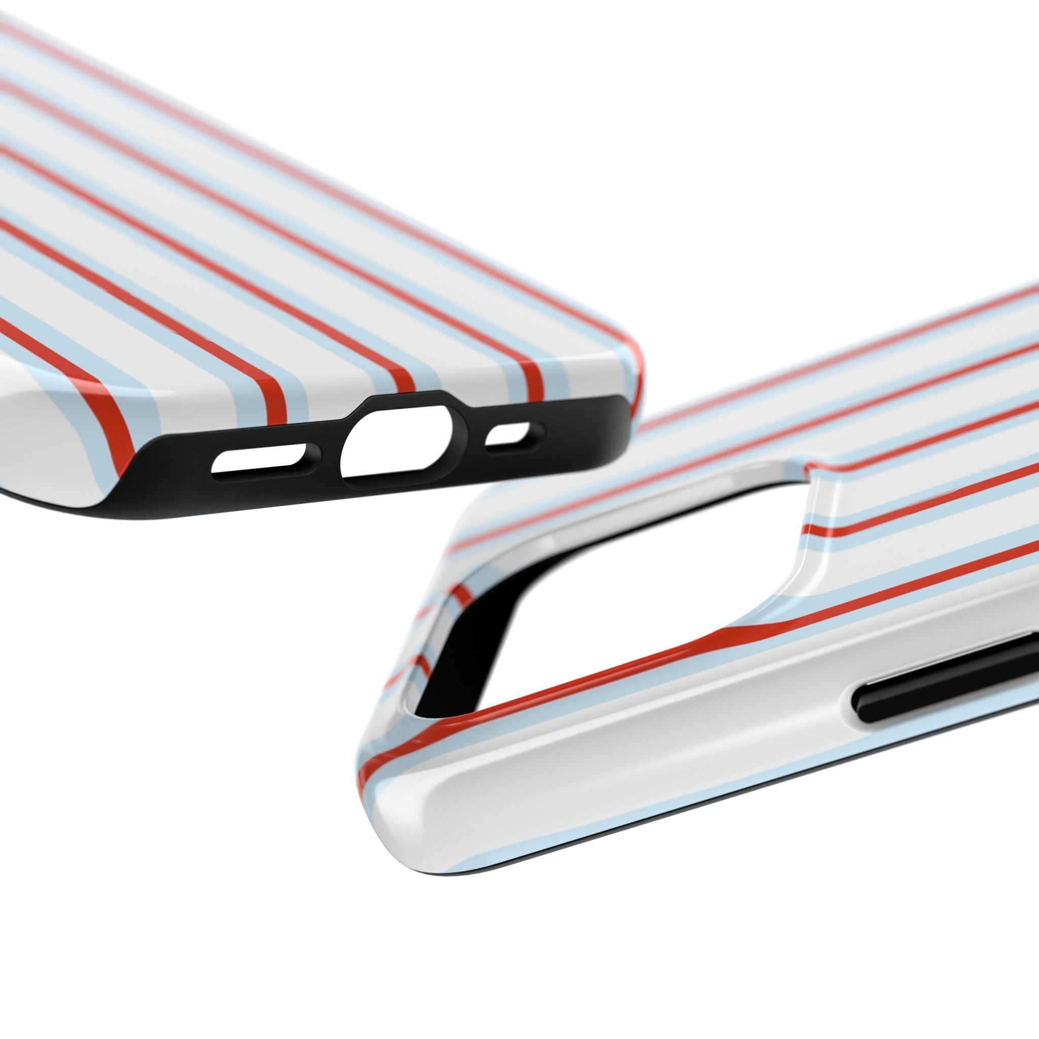 Retro Red & Blue Striped iPhone Case