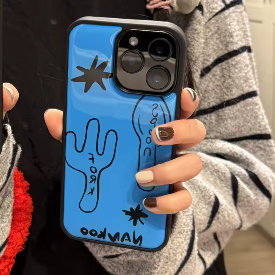 Korean Glossy Graffiti iPhone Case