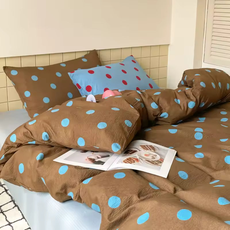 Gray Polka Dot Duvet Cover Set