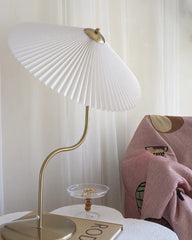 Pleated Brass Table Lamp