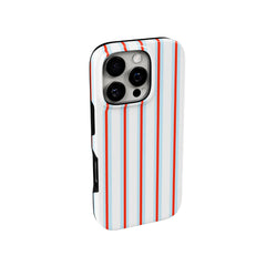 Retro Red & Blue Striped iPhone Case