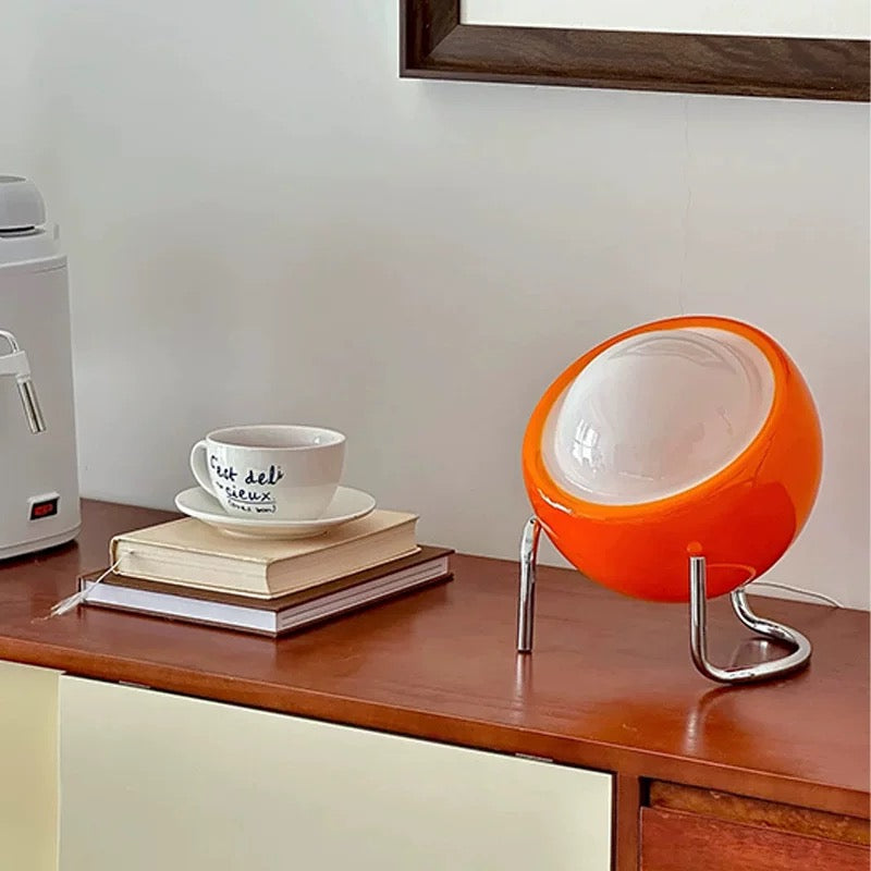Orange Bauhaus Glass Table Lamp