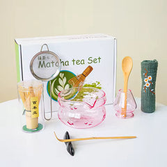 Pink & Purple Glass Matcha Set