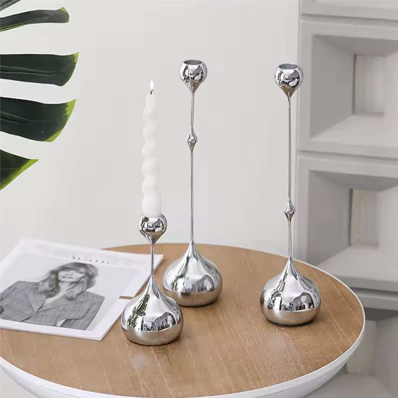 Minimalist Silver Candle Holder