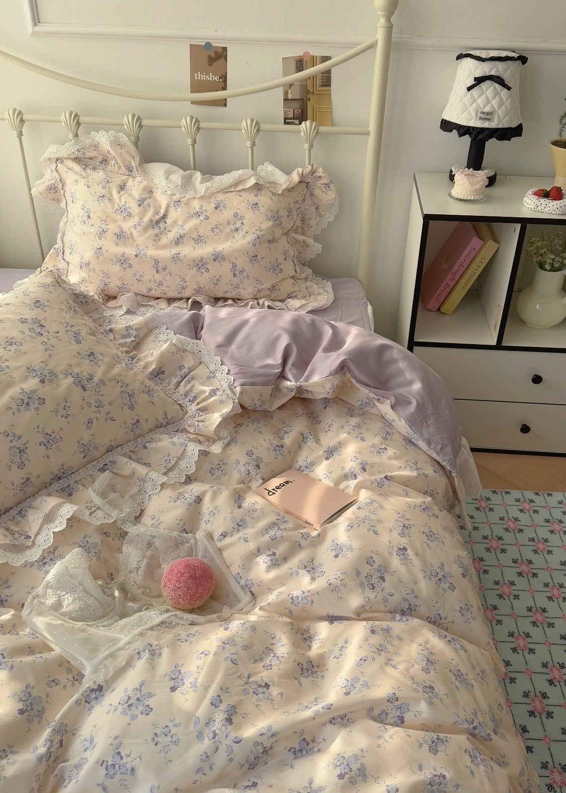 French Lace Floral Cotton Bedding Set