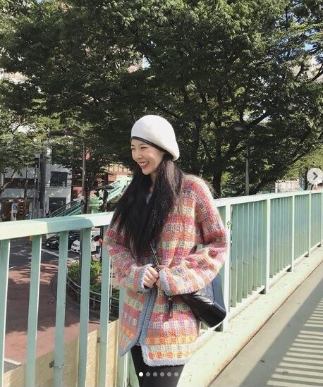 Orange Checkered Cardigan