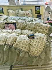 Sage Green Washed Cotton Duvet Cover Set